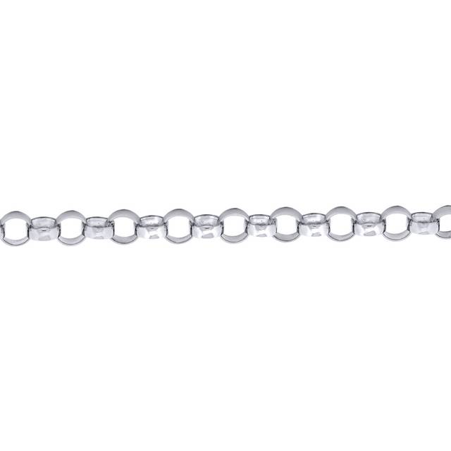 Jewelco London Mens Rhodium Plated Sterling Silver Plain Belcher Bracelet 9mm 8.5 inch - ACN002H-8