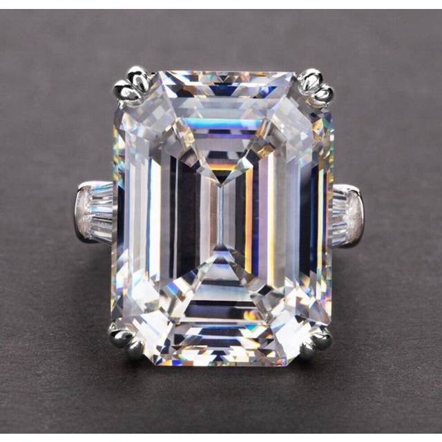 (white, number 8) "cao Shi Luxury Rectangular Zircon Women's Engagement Ring"