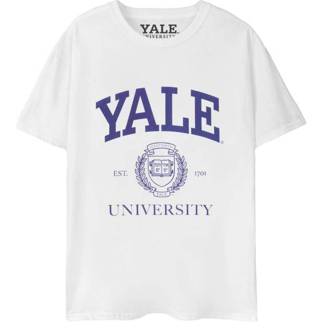 (XL, White) Yale Unisex Adult Logo Short-Sleeved T-Shirt