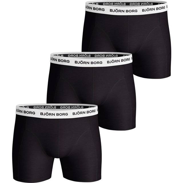Bjorn Borg 3 Pack of Cotton Stretch Boxers - Black, Black, Size S, Men