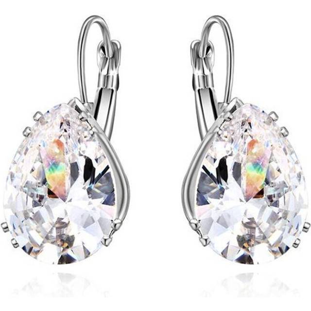 (as the picture, 1) Valentines Day Gift Crystal Big Stone Drop Earrings  Fashion Elegant Party Jewelry