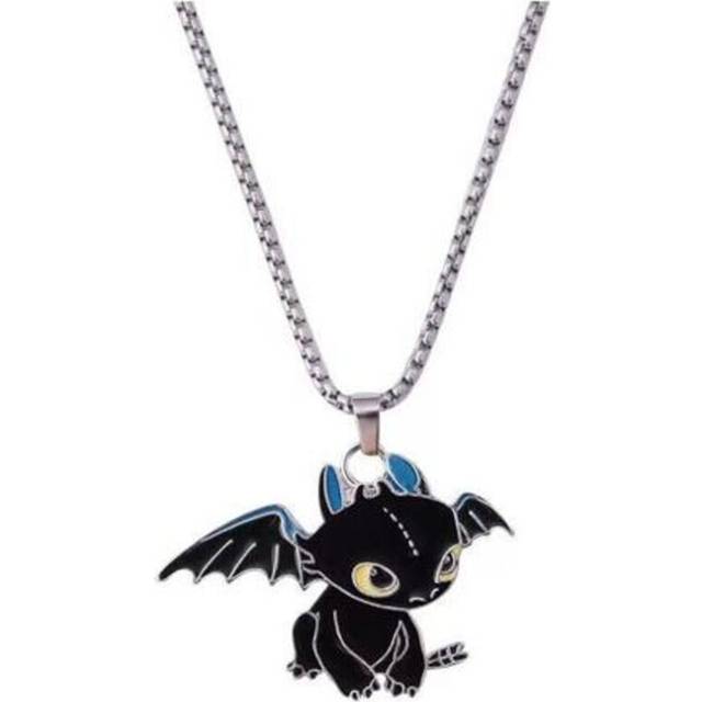 (black) Cartoon Black White Dragon Necklace Hip Hop Style Couple Lovely Necklace Fashion Jewelry Accessories