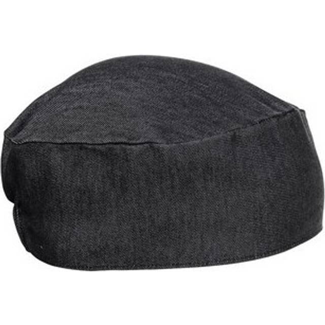 (One Size, Black Denim) Premier Unisex Chefs Skull Cap (Pack of 2)
