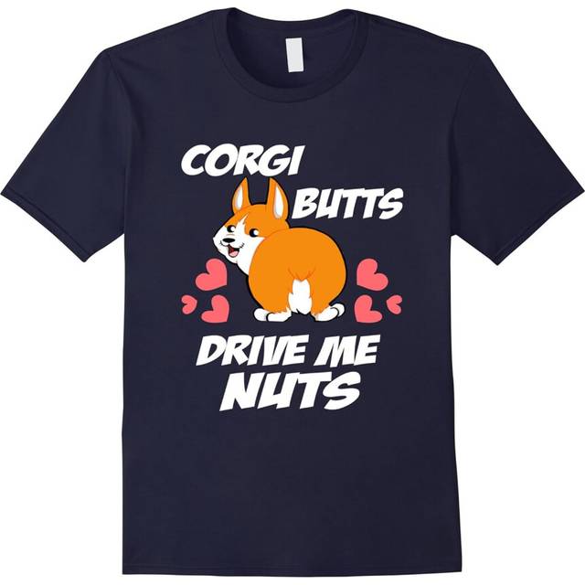 (L) Corgi butts drive me nuts Funny Corgi Dog Lover Gift T-Shirt-Father's Day