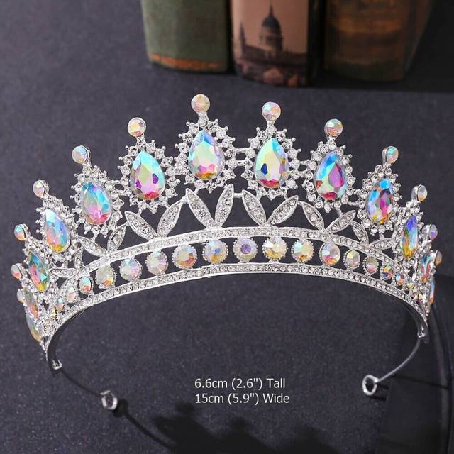 AB Crystal Silver Gold Queen Princess Wedding Tiara Crown 12 Styles For Women