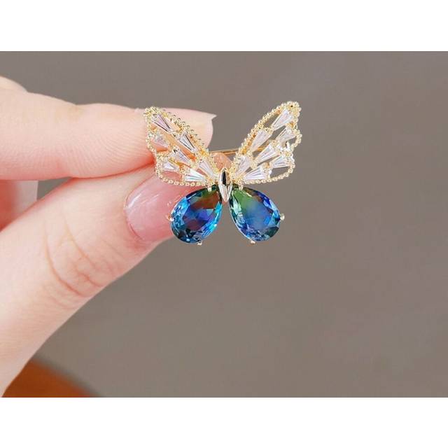 (3) Flower Animal Bow Brooches For Women Crystal Clothing Accessorie