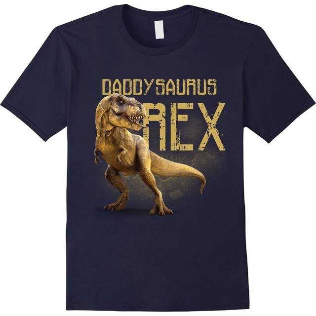 (XL) Men's Daddysaurus Rex Funny Dinosaur Dino Gift for Dad T-Shirt-Father's Day