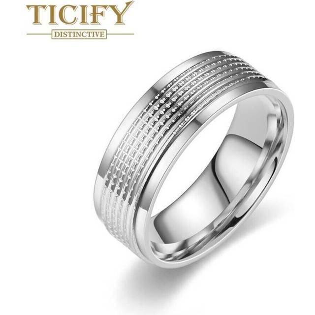 (silver, 10) New Product Titanium Steel Men's Ring Fashion Temperament Business Style Couple Ring Gandal Jewelry