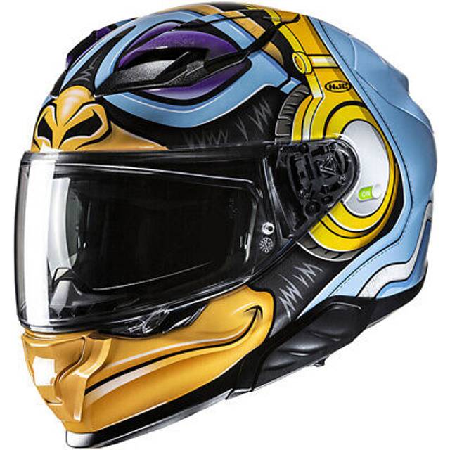 (M) HJC F71 Monkey DJ Full Face Helmet MC23 Blue / White / Fluo Yellow