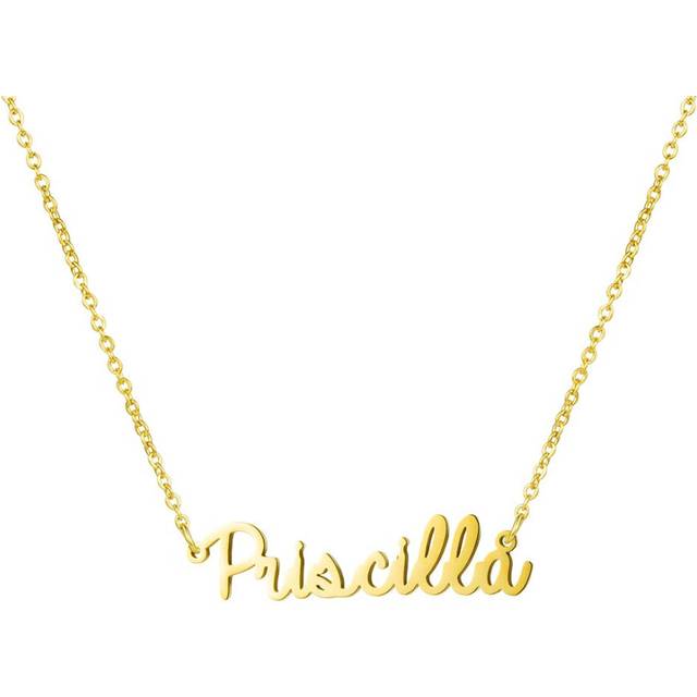 Awegift Women Jewelry Name Necklace Big Initial Gold Plated Best Frien