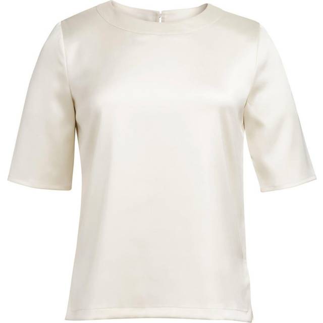 Brook Taverner Ravenna Satin Blouse BT2362 Cream 10&quot; Regular Colo