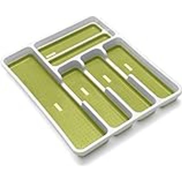 Addis Premium Tidy Drawer Soft Base Storage Boxes, White Green, Set of 3