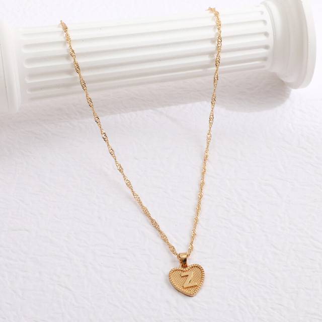 (581860Z) A-Z 26 Initials Name Necklaces Heart Pendant Letter Alphabets Necklace