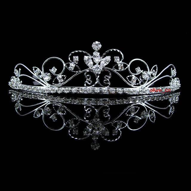 Beautiful Butterfly Flower Wedding Prom Clear Crystal Bridal Girl Tiara Crown