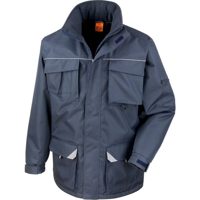 (L, Navy) WORK-GUARD by Result Mens Sabre Padded Long Coat