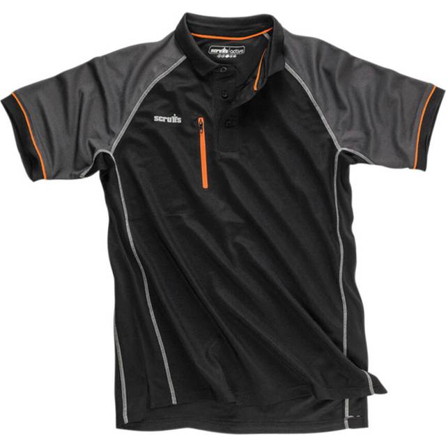 (M, Black) Scruffs Mens Trade Active Polo Shirt