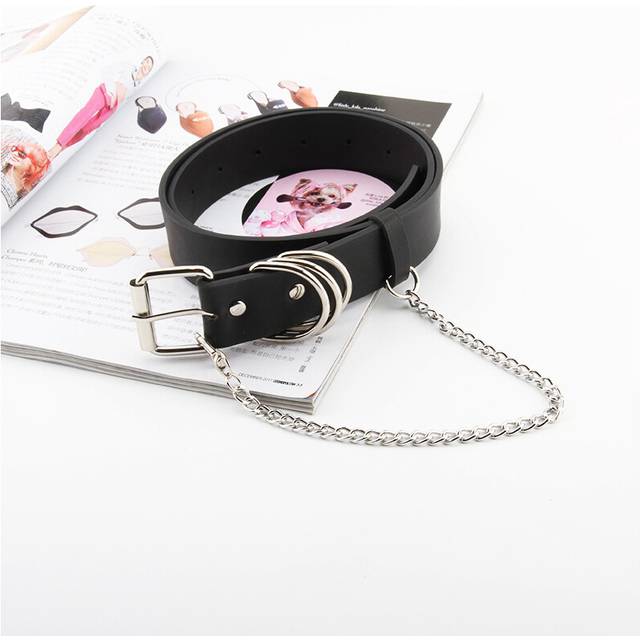 Highquality Belt Slimming Pu Material Chain Belt With Iron Buckle Belt Unisex