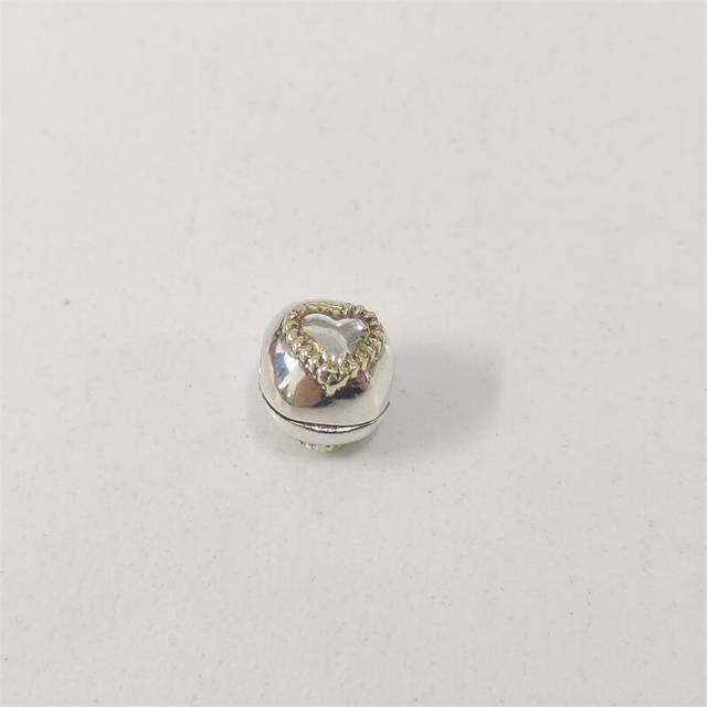 Pandora Retired 2 Toned Charm Clip - Silver