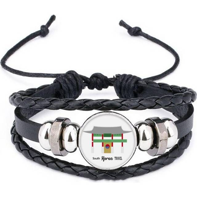 south korea landmarks buk bracelet braided leather woven  wristband