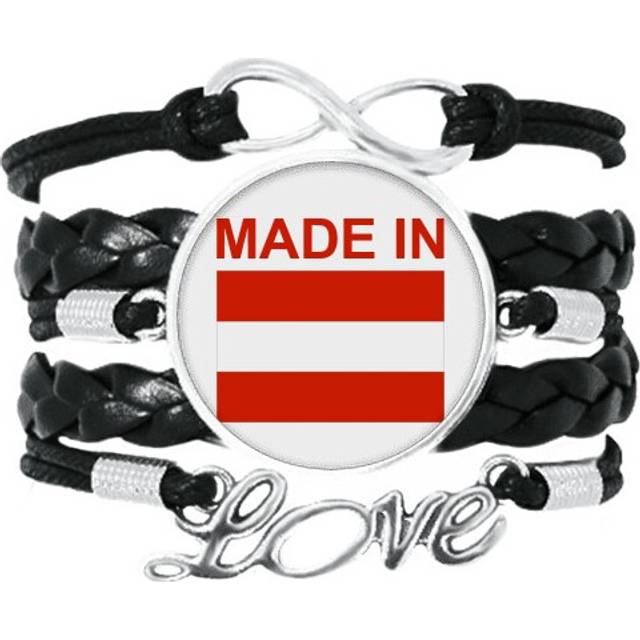austria country love bracelet love accessory twisted leather knitting wristband