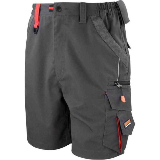 (XXL, Grey/Black) WORK-GUARD By Result Mens Technical Cargo Shorts