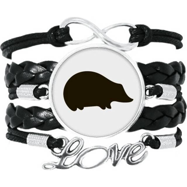 black hedgehog animal portrayal bracelet love accessory twisted leather knitting wristband