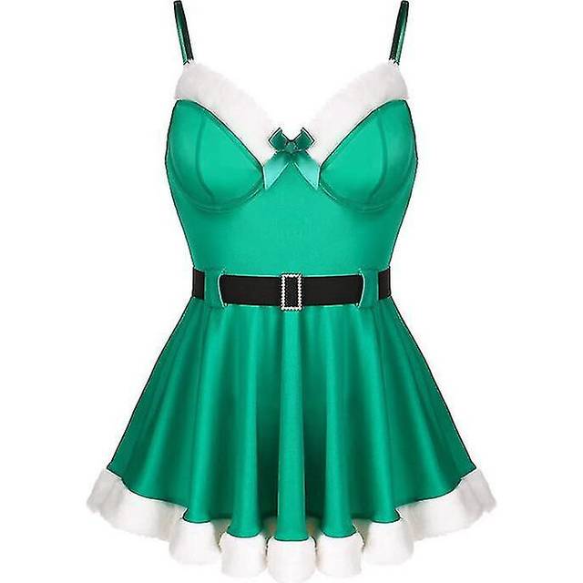 (Green, L) Christmas Lingerie Sexy Santa Lingerie For Women