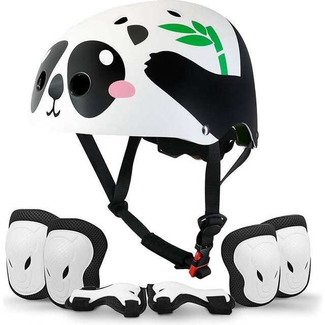 (Panda) KAYMAN Kids Bike Helmet age 3 to 12, Adjustable Safety Gear for Boys and Girls, Suited to Scooter, Cycling, Skateboard & Roller Skating