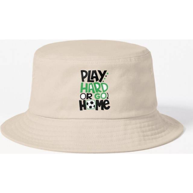 Bucket Hat Play Hard or go Home, Soccer GraphicLoveShop Adult in 10 Stylish Colors