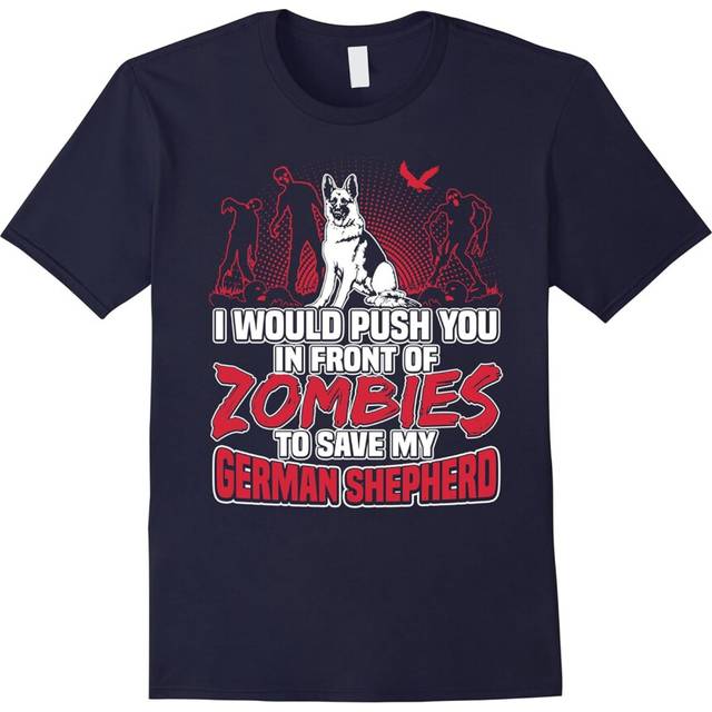 (XXL) German Shepherd and Zombies Halloween Gifts T Shirt-Father's Day