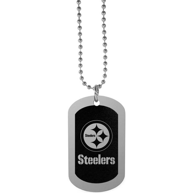 Siskiyou FTNB160 26 in. Unisex NFL Pittsburgh Steelers Chrome Tag Necklaces