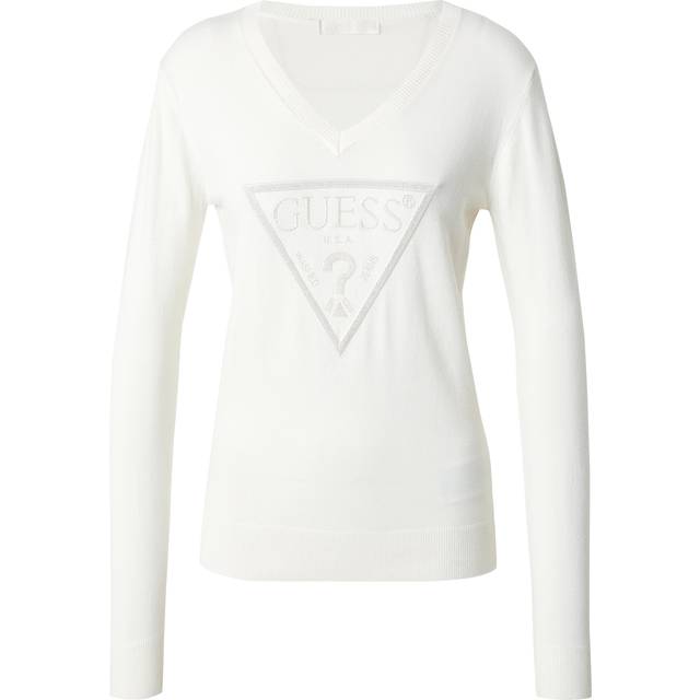 Triangle logo women's top Guess Miriam - Blanc