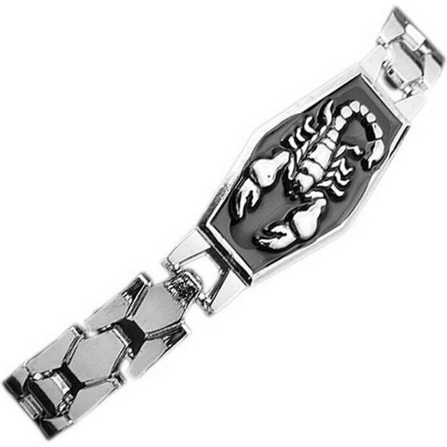 Fashion Men Stainless Steel Scorpion Motorcycle Chain Bangle Bracelet Wristband