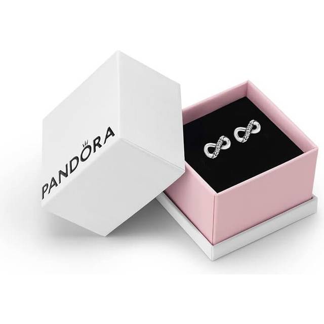 Pandora Moments Women's Sterling Silver Sparkling Infinity Stud Earrings