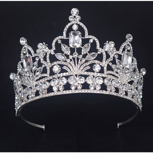 9cm Tall Large Crystal Wedding Bridal Queen Princess Prom Tiara Crown For Women