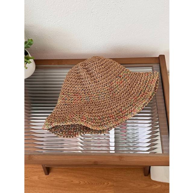 (Brown) Sun Hat Shading Sweet And Versatile Style Foldable Grass Woven Hats Caps