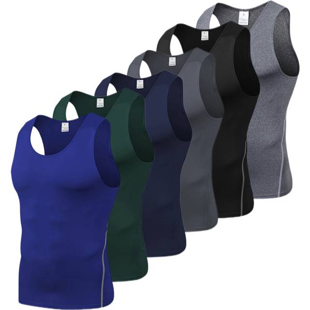 (XL, C) Men's 6 Pack Workout Tank Tops Sleeveless Gym Shirts Bodybuilding Fitness Muscle Tee Shirts
