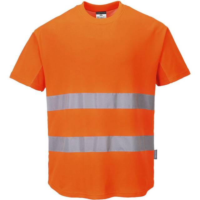 (L, Orange) Portwest Mens Mesh Insert T-Shirt