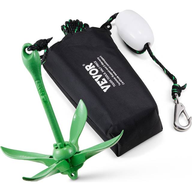 VEVOR Kayak Anchor Kit, 3.5 lb Paddle Board Anchor Kit with 26.2 ft/8 m Rope and Buoy, Folding Small Boat Anchor with Storage Bag and Snap Hook, Kayak Accessories for Kayaks, Small Boats, Canoes