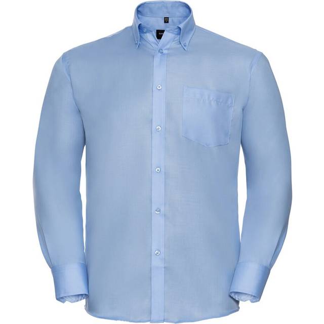 (17in, Bright Sky) Russell Collection Mens Ultimate Non-Iron Long-Sleeved Formal Shirt