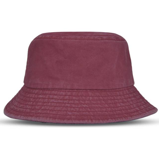 (Wine) Fishermans Hat Sun Hat Large Brimmed Basin Hat Outdoor Cotton Material Sun Hat