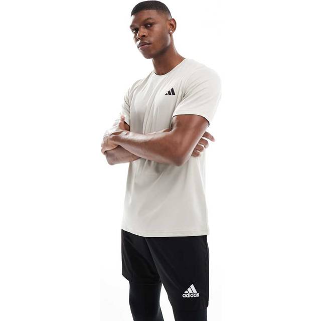 adidas – Training Essentials – Stenfärgad t-shirt-Vit/a