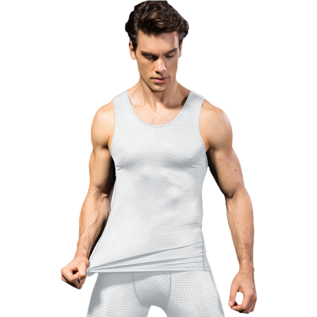 (M, white) Men's Shirts 3D Printed T-shirt Sleeveless Snake Scale Fabric