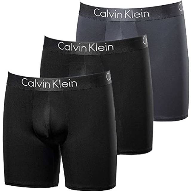 Calvin Klein Mens 3 Pack Chromatic Microfiber Boxer Briefs (Black/Blac