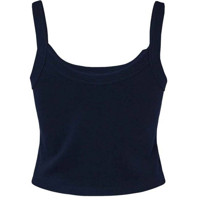 (10 UK - 12 UK, Solid Navy) Bella + Canvas Womens/Ladies Micro-Rib Spaghetti Strap Tank Top