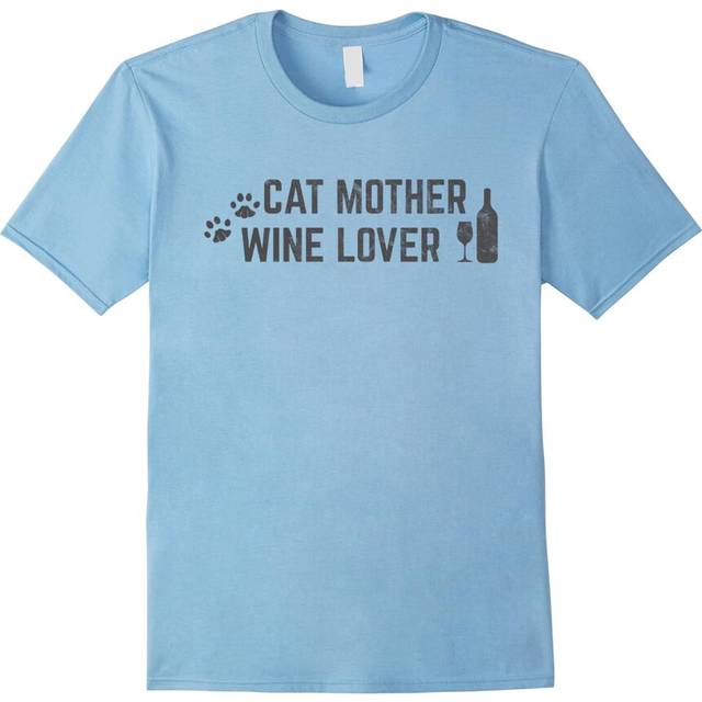 (XL) Cat Mother Wine Lover Tshirt for Women Ladies-Father's Day