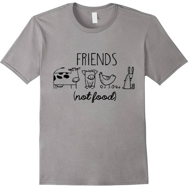 (L) Vegetarian Animal Lover Friends Not Food T-Shirt-Father's Day