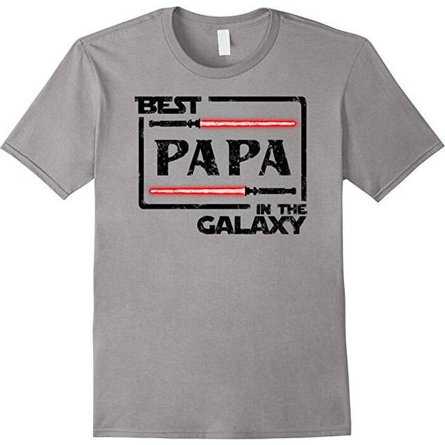 (L) Christmas Birthday Gift Best Papa In Galaxy Mens T-Shirt-Father's Day