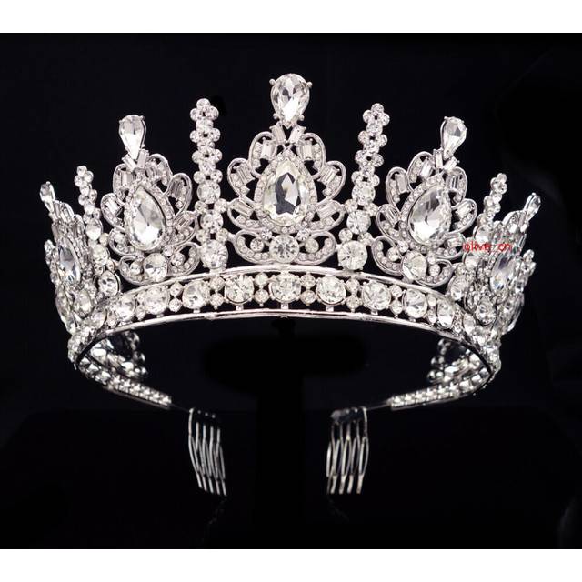 6cm Tall Crystal Silver Large Wedding Bridal Queen Princes Prom Tiara Crown Comb