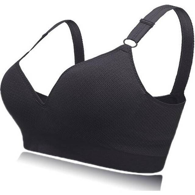 (Black, M) Push Up Wireless Deep V Sports Yoga Bra Tops